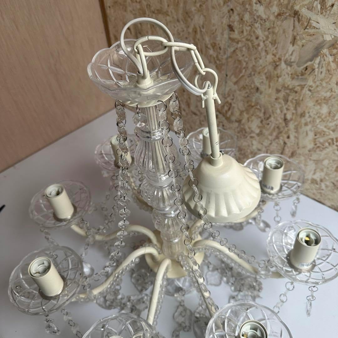 秋月貿易 8灯 シャンデリア 点灯確認済み アンティーク8灯